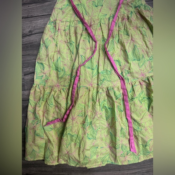 Lilly Pulitzer Green and Pink Strapless Dress - Picture 2 of 13